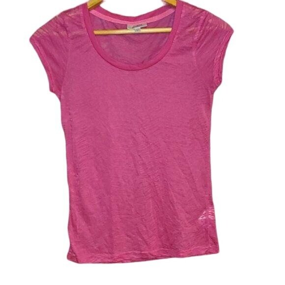 Grane Medium Pink Stretch Casual Scoop Neck T=Shirt - Picture 1 of 3